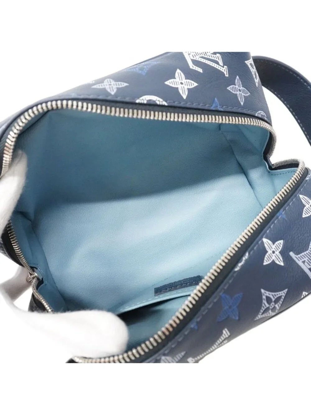 Louis Vuitton Handbag Monogram Shadow Rocker Dopp Kit Navy Blue